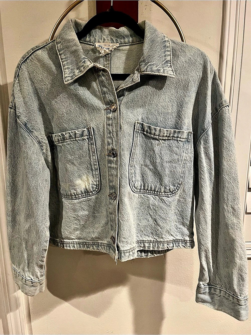 For the Republic Women's Cotton Denim Jacket in Blue Like New